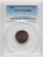1885 1C RB Indian Cent PCGS MS66