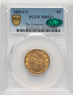 1882-CC $5 CAC Liberty Half Eagle PCGS MS62+