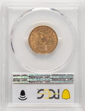 1866-S $5 MOTTO CAC Liberty Half Eagle PCGS MS61