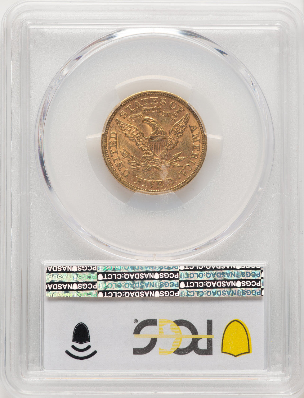 1866-S $5 MOTTO CAC Liberty Half Eagle PCGS MS61