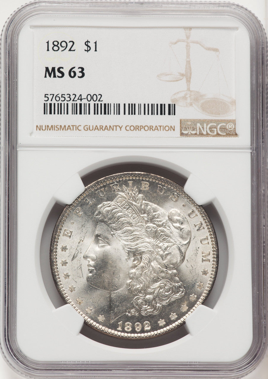 1892 Morgan Dollar NGC MS63