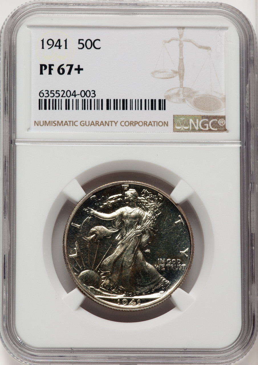 1941 50C Proof Walking Liberty Half Dollar NGC PR67+