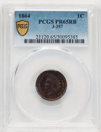 1864 1C J-357 RB Patterns PCGS MS65