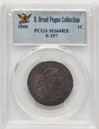1800 1C S-197 RB Large Cent PCGS MS64