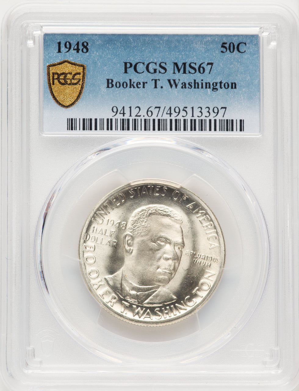 1948 50C Booker T. Washington Commemorative Silver PCGS MS67 (520733019)