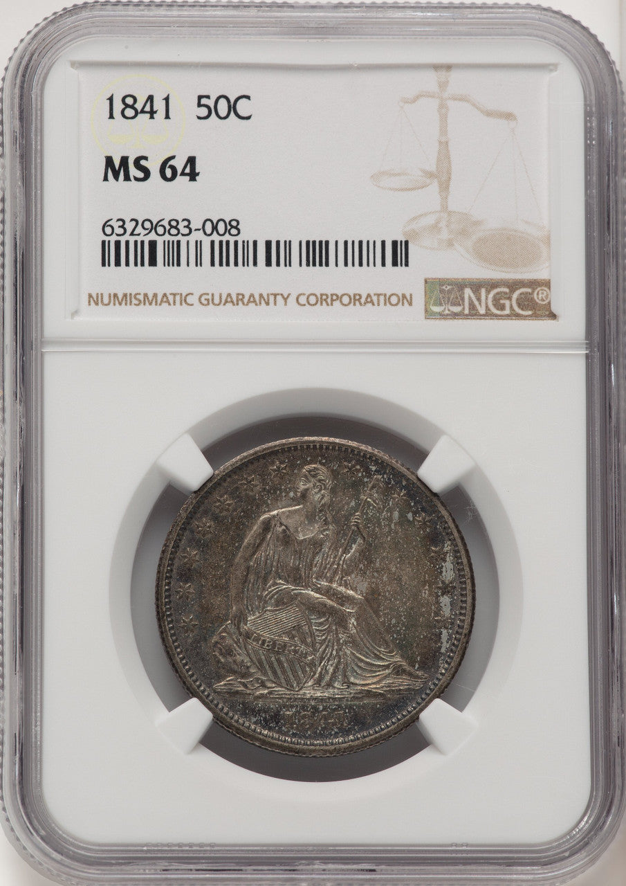 1841 50C Seated Half Dollar NGC MS64