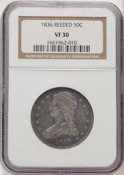 1836 50C Reeded Edge Half Dollar NGC VF30