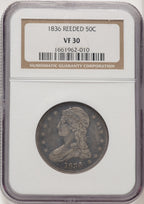 1836 50C Reeded Edge Half Dollar NGC VF30