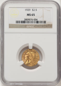 1929 $2.50 Indian Quarter Eagle NGC MS65 (776070002)