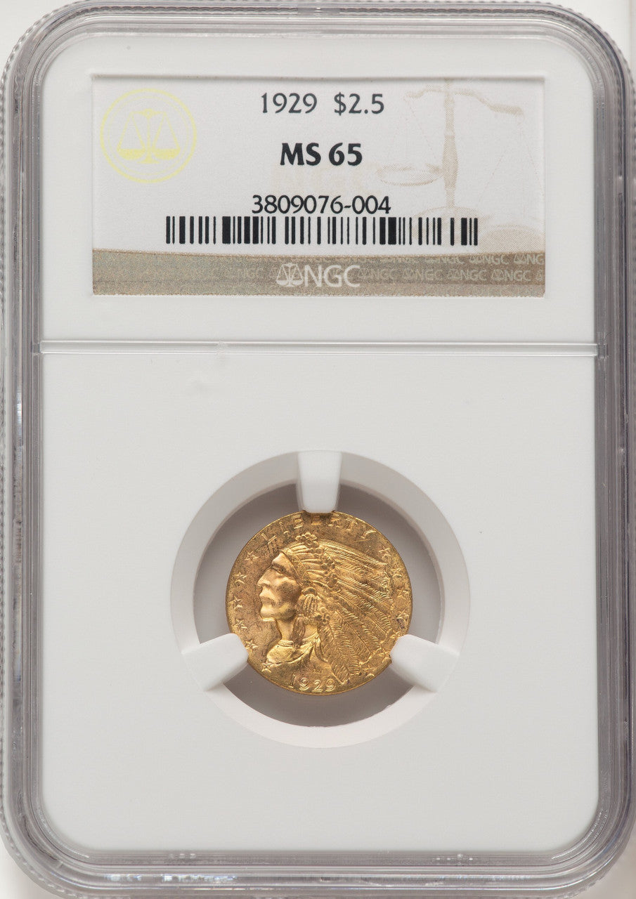 1929 $2.50 Indian Quarter Eagle NGC MS65 (776070002)