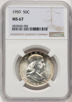 1959 50C Franklin Half Dollar NGC MS67
