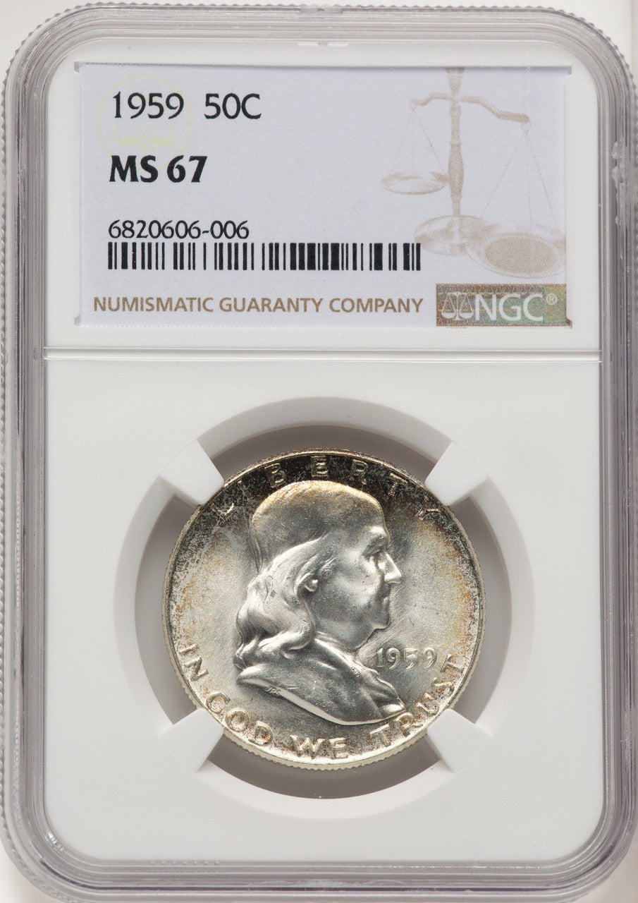 1959 50C Franklin Half Dollar NGC MS67