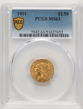 1911 $2.50 Indian Quarter Eagle PCGS MS63 (507066002)