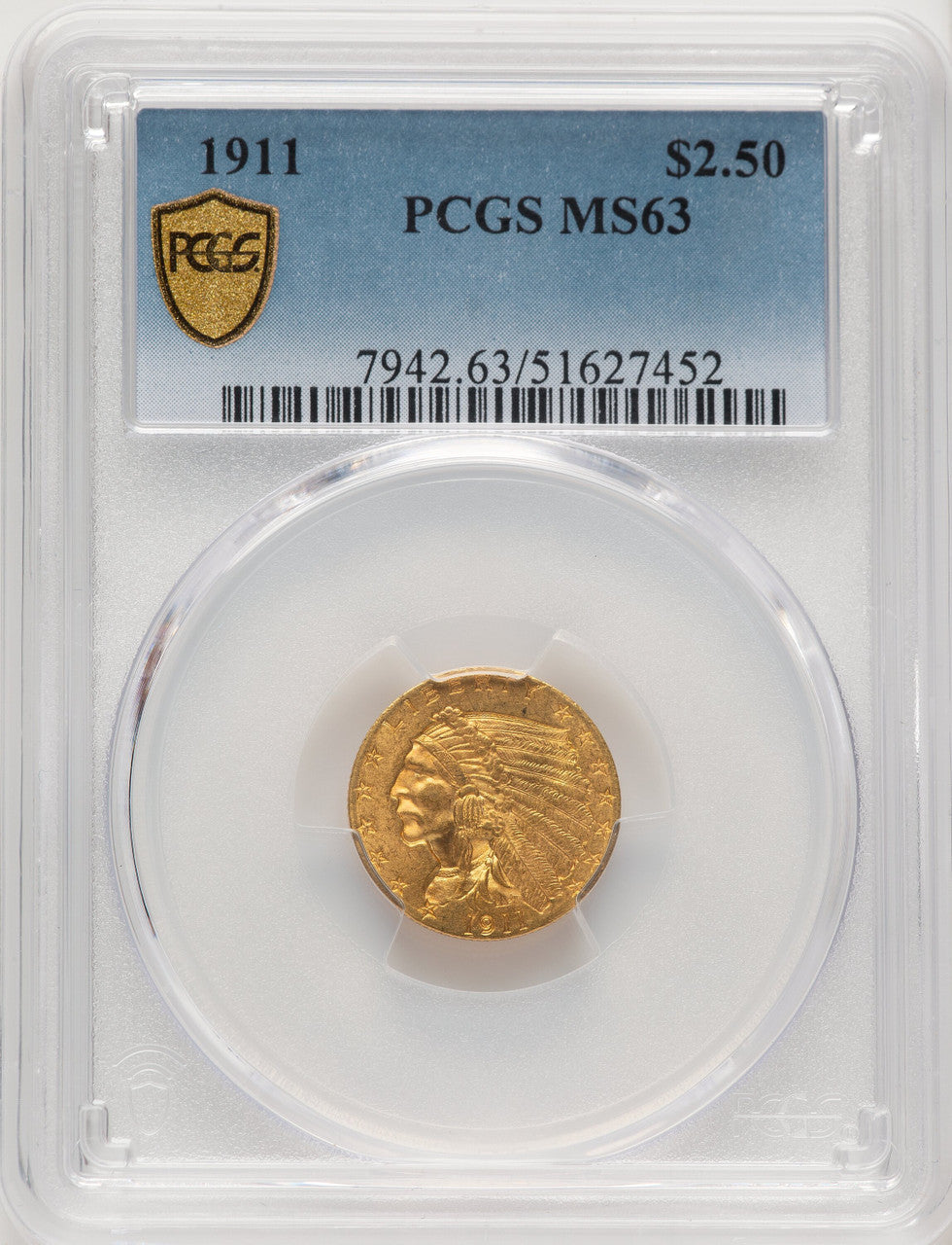 1911 $2.50 Indian Quarter Eagle PCGS MS63 (507066002)