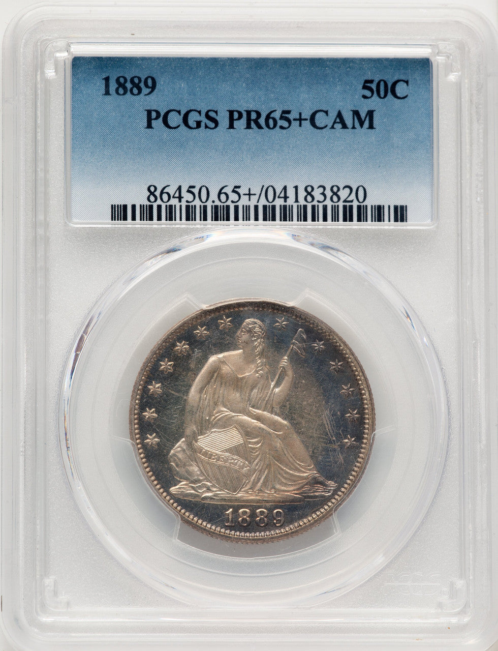 1889 50C CA Proof Seated Half Dollar PCGS PR65+