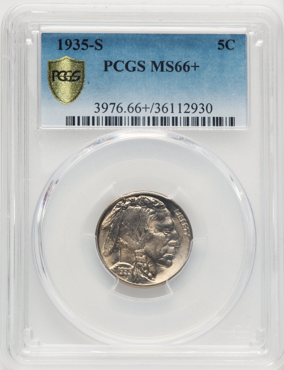 1935-S 5C Buffalo Nickel PCGS MS66+