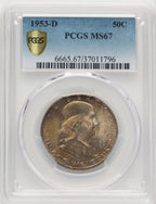 1953-D 50C Franklin Half Dollar PCGS MS67 (776083012)