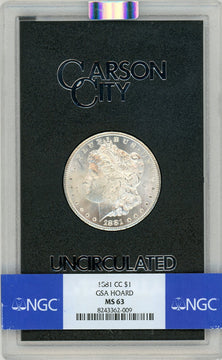 1881-CC GSA Hoard Morgan Dollar NGC MS63