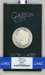 1880-CC GSA Hoard Morgan Dollar NGC MS63