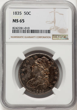 1835 50C Bust Half Dollar NGC MS65