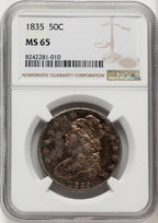 1835 50C Bust Half Dollar NGC MS65