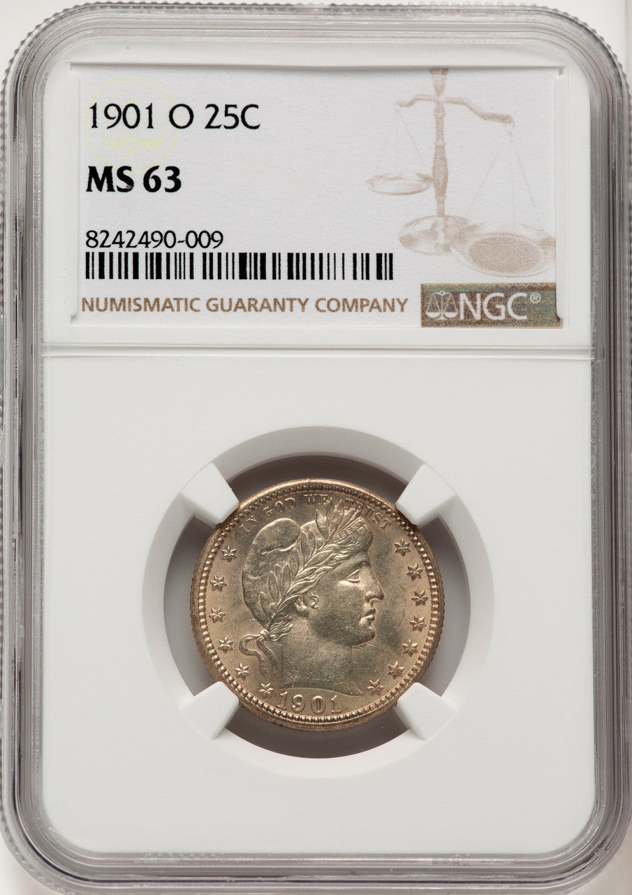1901-O 25C Barber Quarter NGC MS63