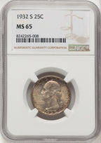 1932-S 25C Washington Quarter NGC MS65 (772874006)