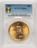 1925 $20 Saint-Gaudens Double Eagle PCGS MS66+
