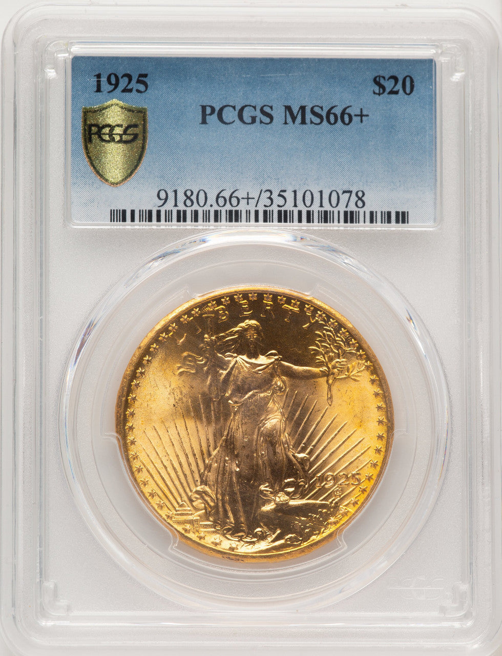 1925 $20 Saint-Gaudens Double Eagle PCGS MS66+