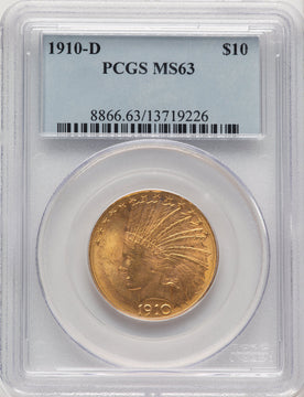 1910-D $10 Indian Eagle PCGS MS63 (506833001)