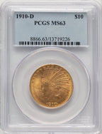 1910-D $10 Indian Eagle PCGS MS63 (506833001)