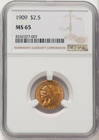 1909 $2.50 Indian Quarter Eagle NGC MS65 (507051055)