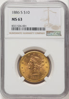 1886-S $10 Liberty Eagle NGC MS63 (572239002)