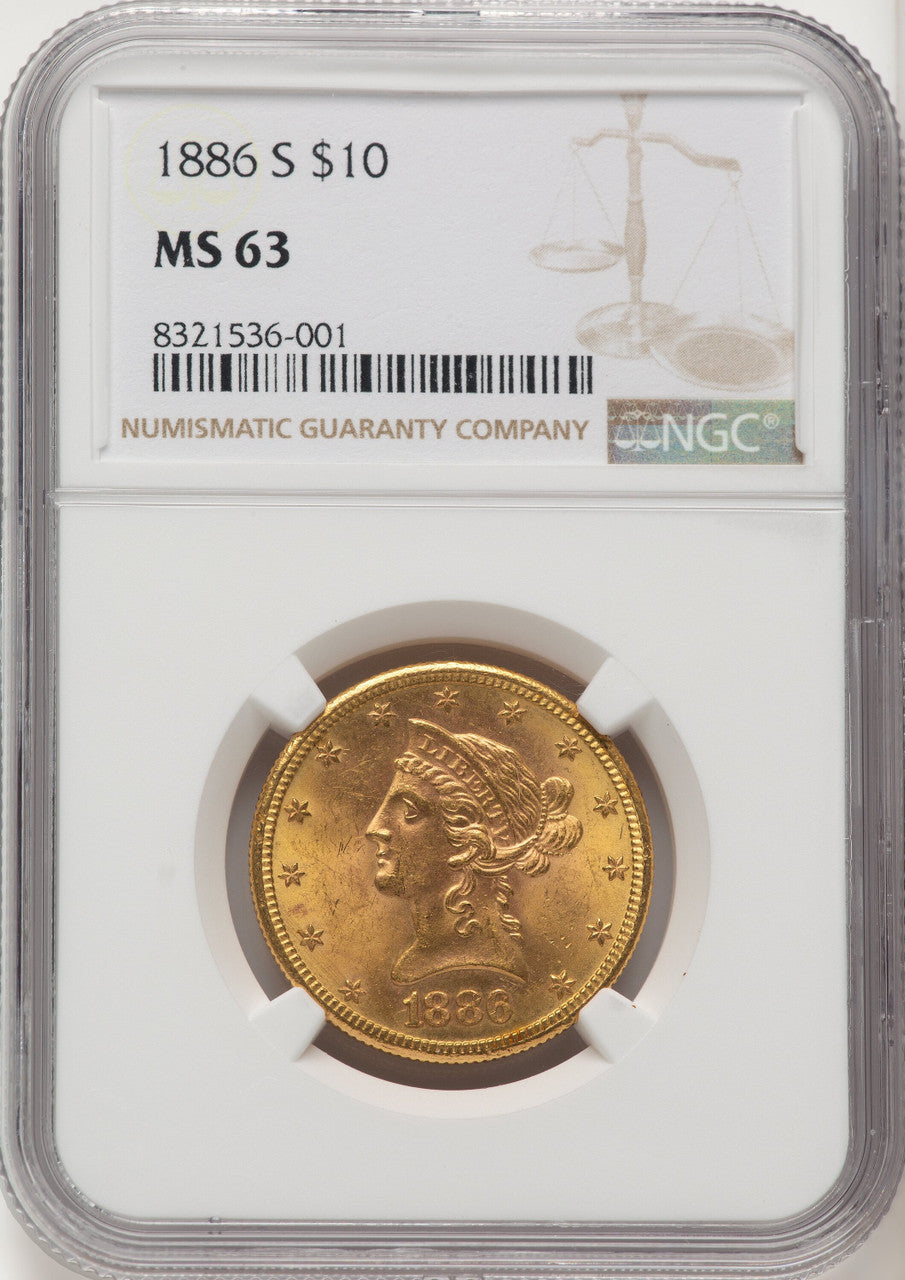 1886-S $10 Liberty Eagle NGC MS63 (572239002)