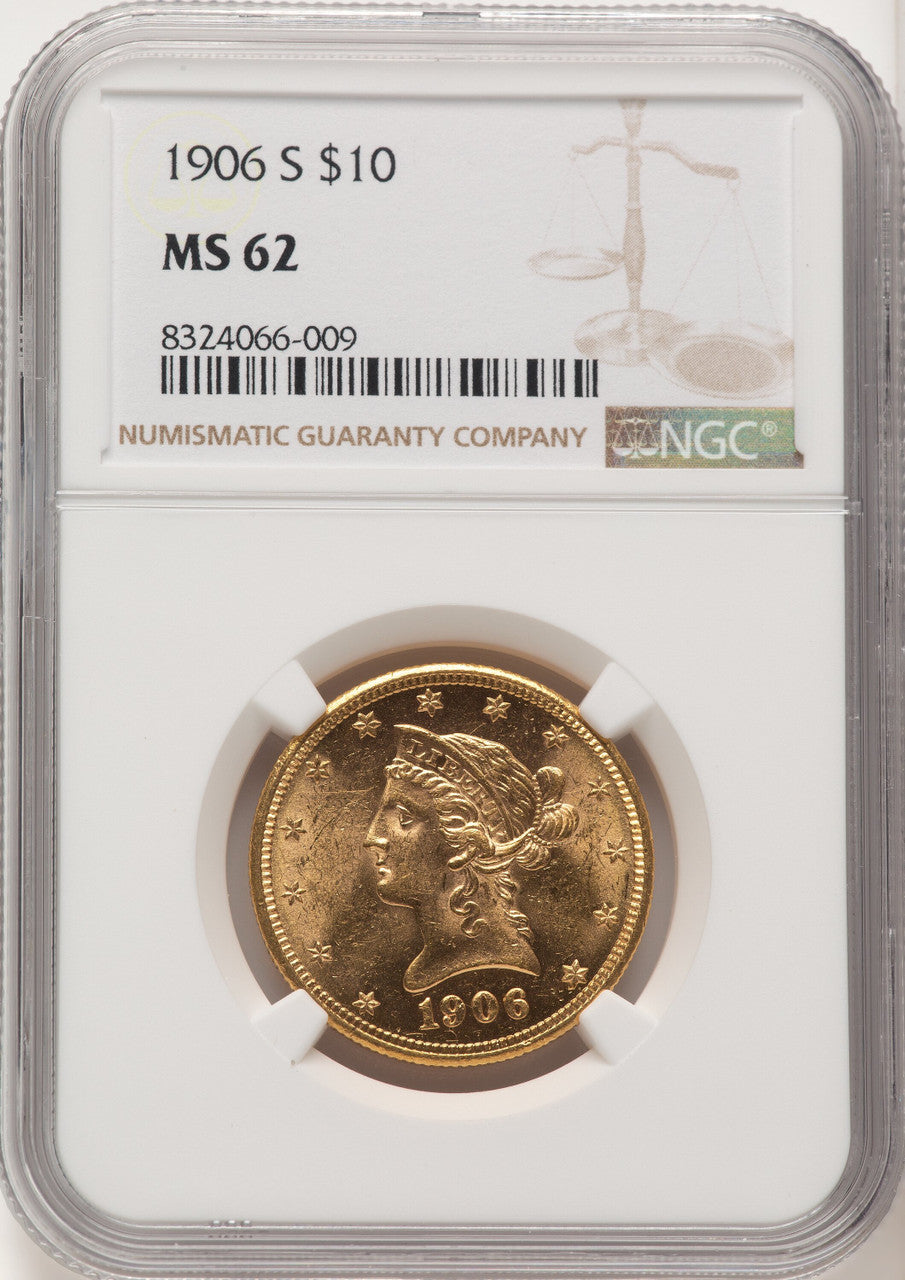 1906-S $10 Liberty Eagle NGC MS62