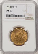 1914-D $10 Indian Eagle NGC MS62 (572257037)