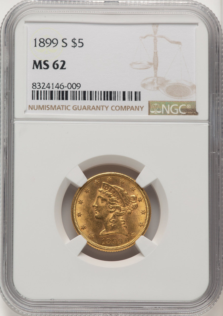 1899-S $5 Liberty Half Eagle NGC MS62