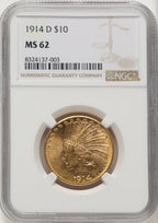 1914-D $10 Indian Eagle NGC MS62 (572274057)