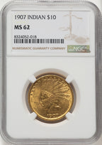 1907 $10 No Motto Indian Eagle NGC MS62 (177192075)