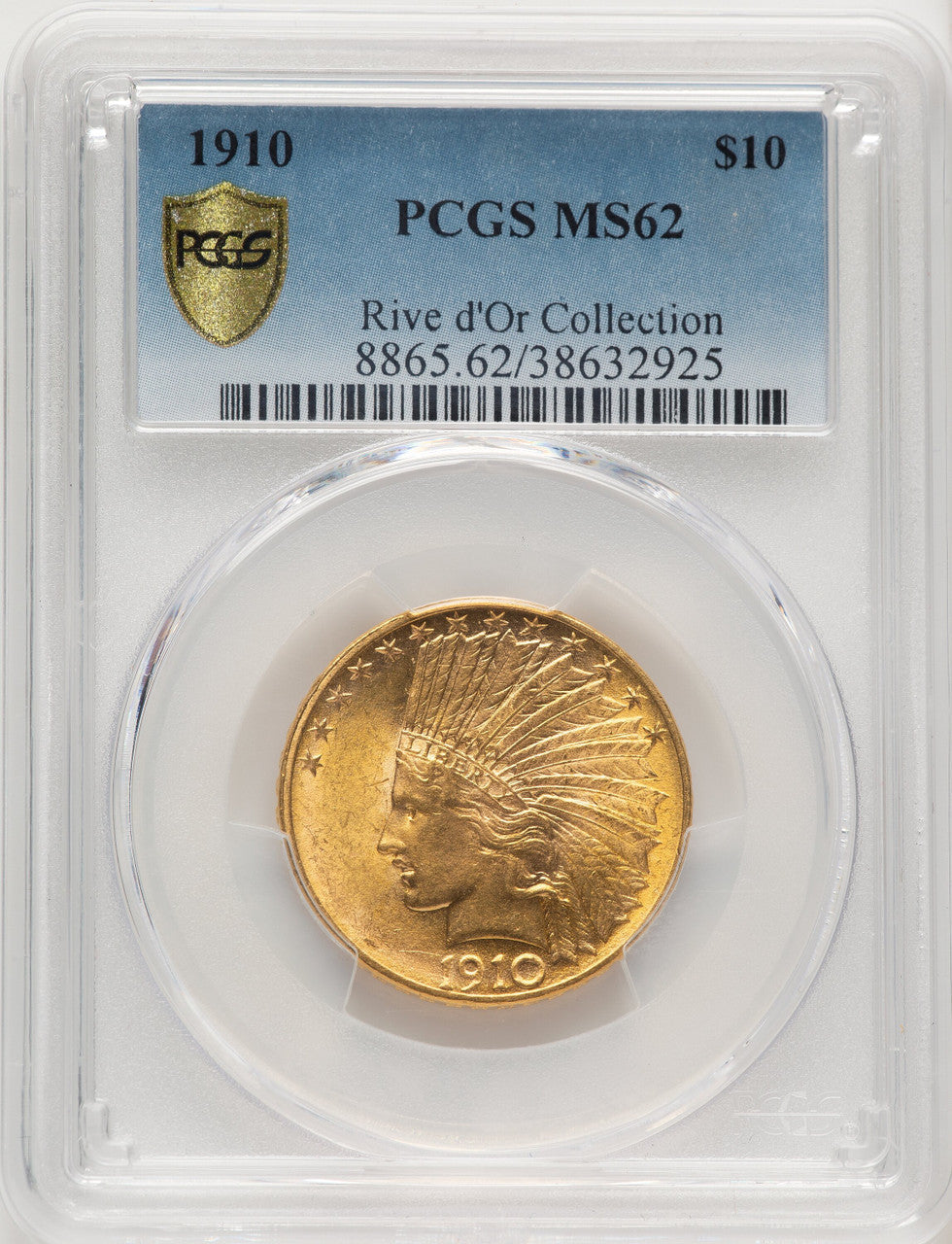 1910 $10 Indian Eagle PCGS MS62