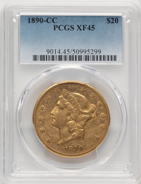 1890-CC $20 Liberty Double Eagle PCGS XF45 (177292007)