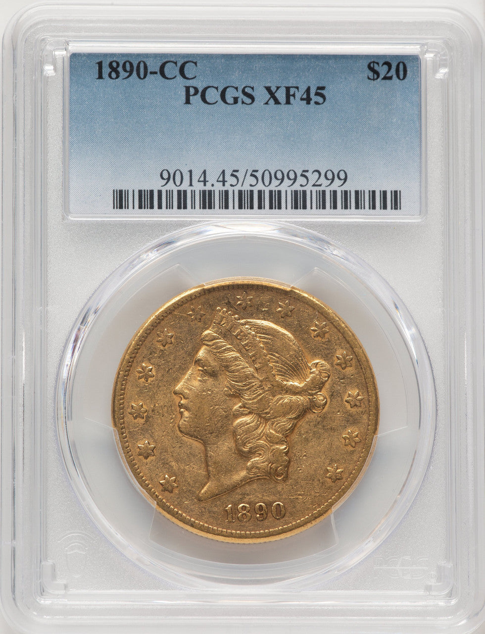 1890-CC $20 Liberty Double Eagle PCGS XF45 (177292007)