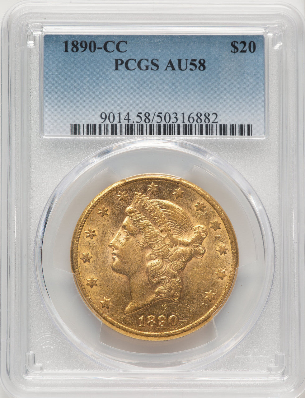 1890-CC $20 Liberty Double Eagle PCGS AU58 (177292008)