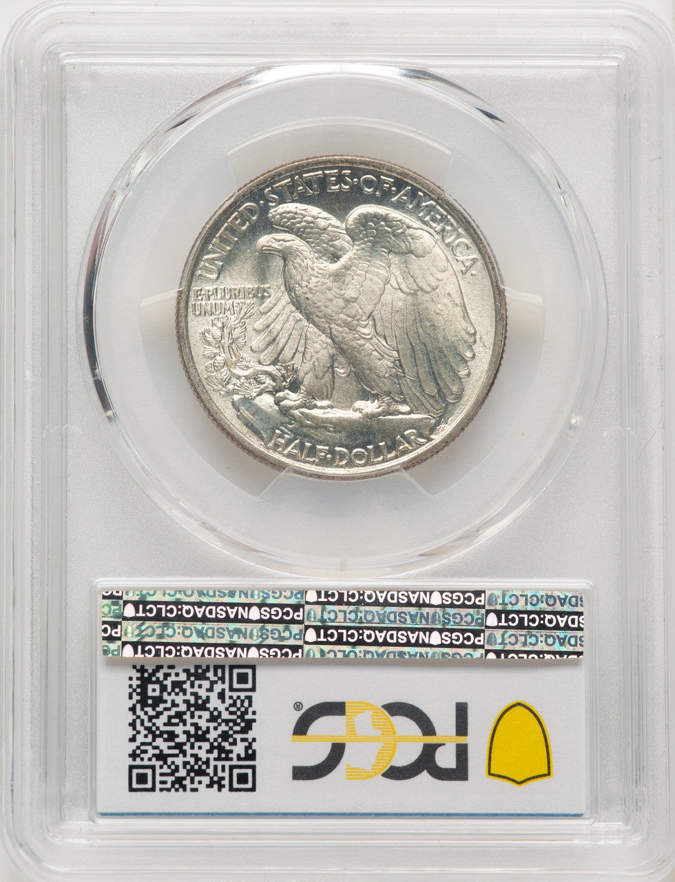 1943 50C CAC Blue Gradient Walking Liberty Half Dollar PCGS MS67+