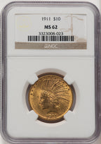 1911 $10 Brown Label Indian Eagle NGC MS62