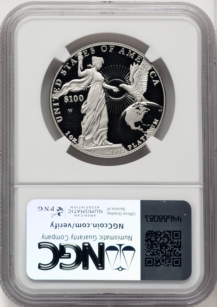 2015-W $100 One-Ounce Platinum Eagle Brown Label NGC PF70