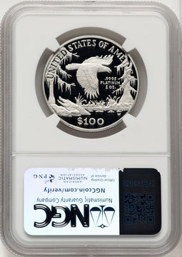 1999-W $100 One-Ounce Platinum Eagle Statue of Liberty Brown Label NGC PF70 (520684104)