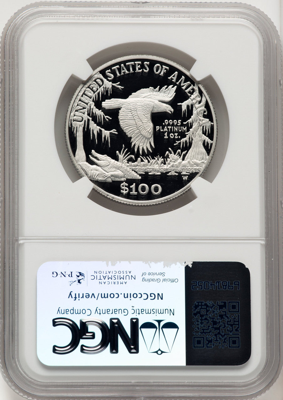 1999-W $100 One-Ounce Platinum Eagle Statue of Liberty Brown Label NGC PF70 (520684104)