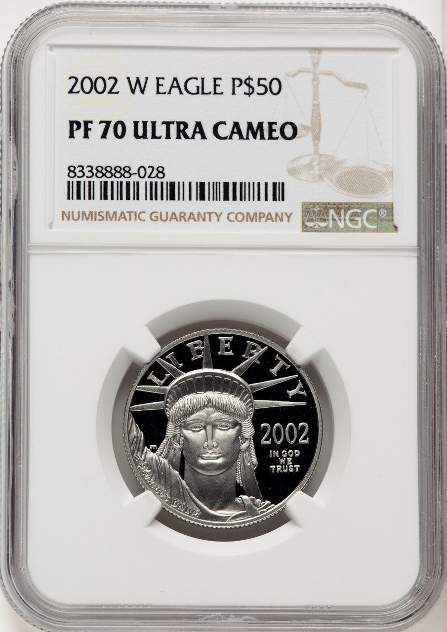 2002-W $50 Half-Ounce Platinum Eagle Brown Label NGC PF70 (520684086)
