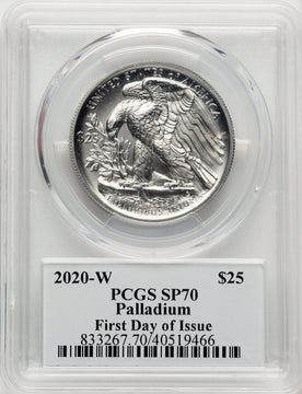2020-W Palladium Eagle 1 oz Burnished FDI Gary Whitley PCGS MS70